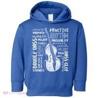 Double Bass Word Cloud Upright Bass Art Music Gift Toddler Hoodie thumb 0