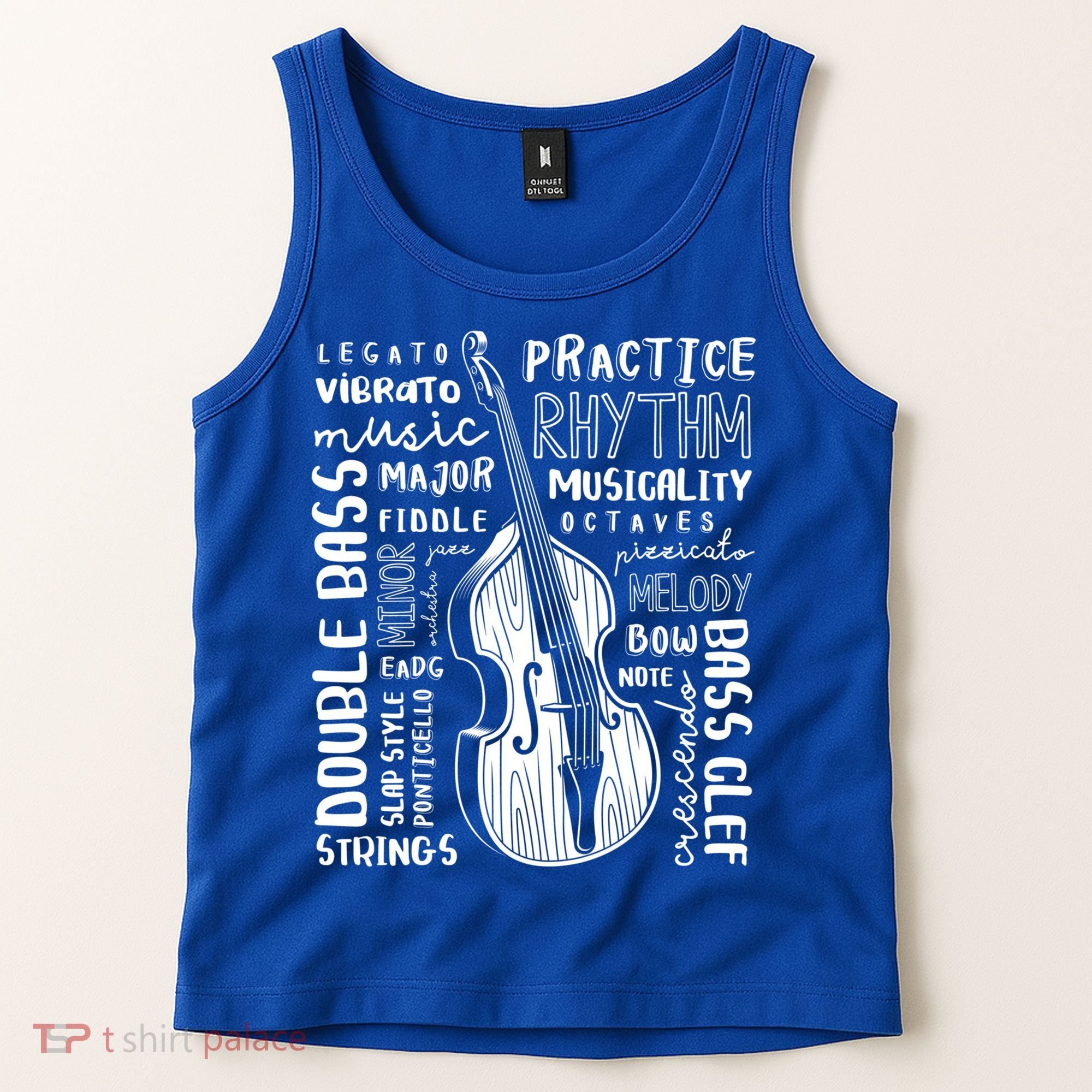 Double Bass Word Cloud Upright Bass Art Music Gift Tank Top