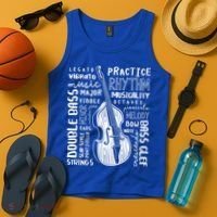 Double Bass Word Cloud Upright Bass Art Music Gift Tank Top thumb 4