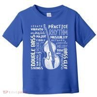 Double Bass Word Cloud Upright Bass Art Music Gift Toddler T-Shirt thumb 0