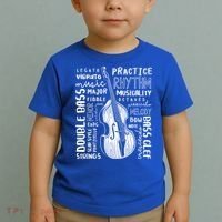 Double Bass Word Cloud Upright Bass Art Music Gift Toddler T-Shirt thumb 2