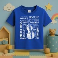 Double Bass Word Cloud Upright Bass Art Music Gift Toddler T-Shirt thumb 3