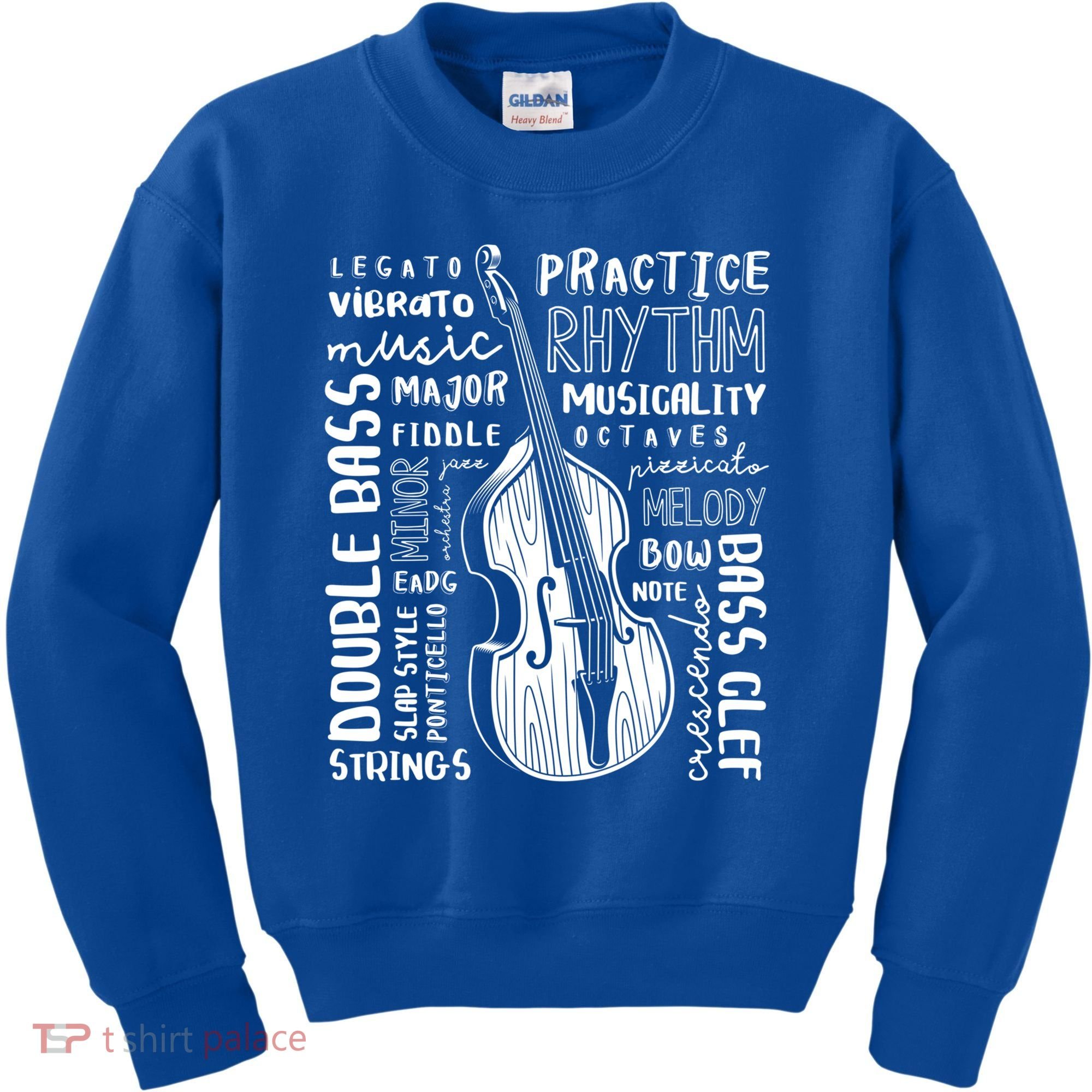 Double Bass Word Cloud Upright Bass Art Music Gift Kids Sweatshirt