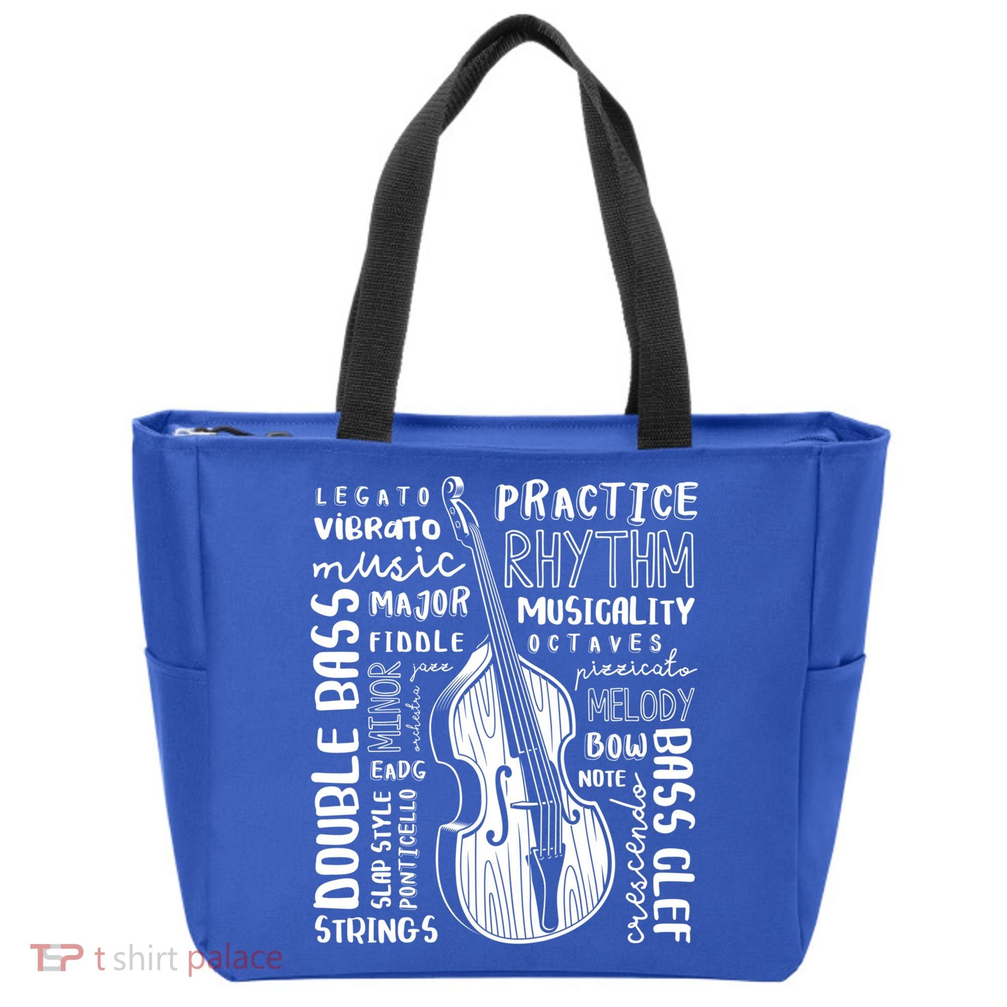 Double Bass Word Cloud Upright Bass Art Music Gift Tote Bag