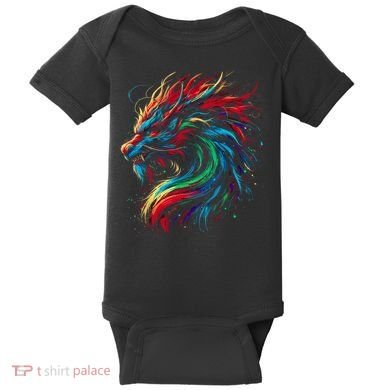 Dragon Colorful Animal Art Fantasy Dragon  Baby Bodysuit