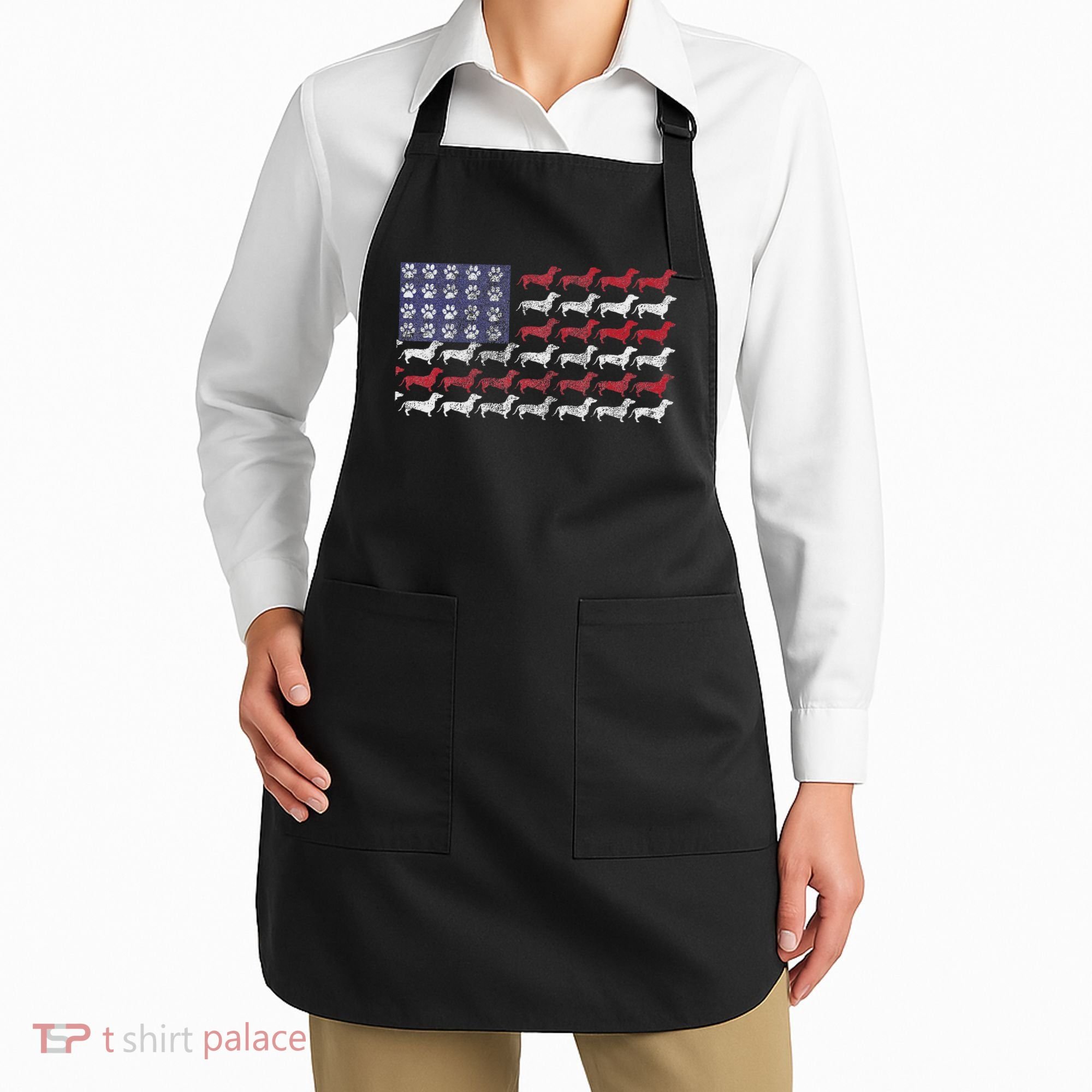 Dachshund Cute American Flag 4th Of July Gif Apron