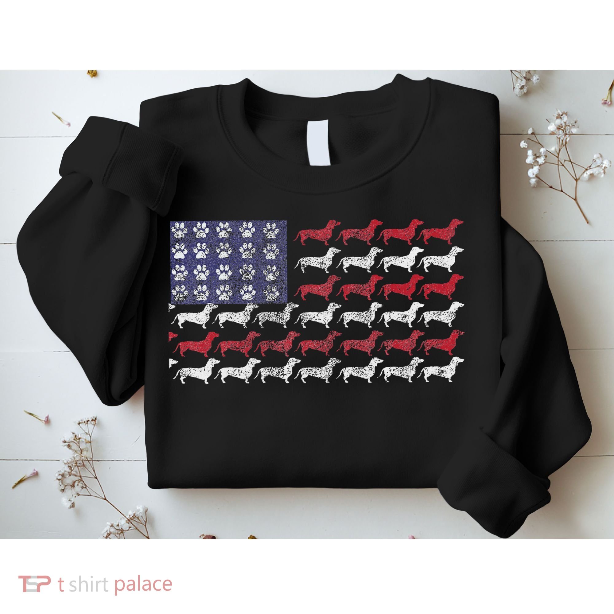 Dachshund Cute American Flag 4th Of July Gif Sweatshirt