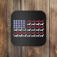 Dachshund Cute American Flag 4th Of July Gif Coaster thumb 0