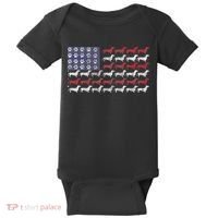 Dachshund Cute American Flag 4th Of July Gif Baby Bodysuit thumb 0
