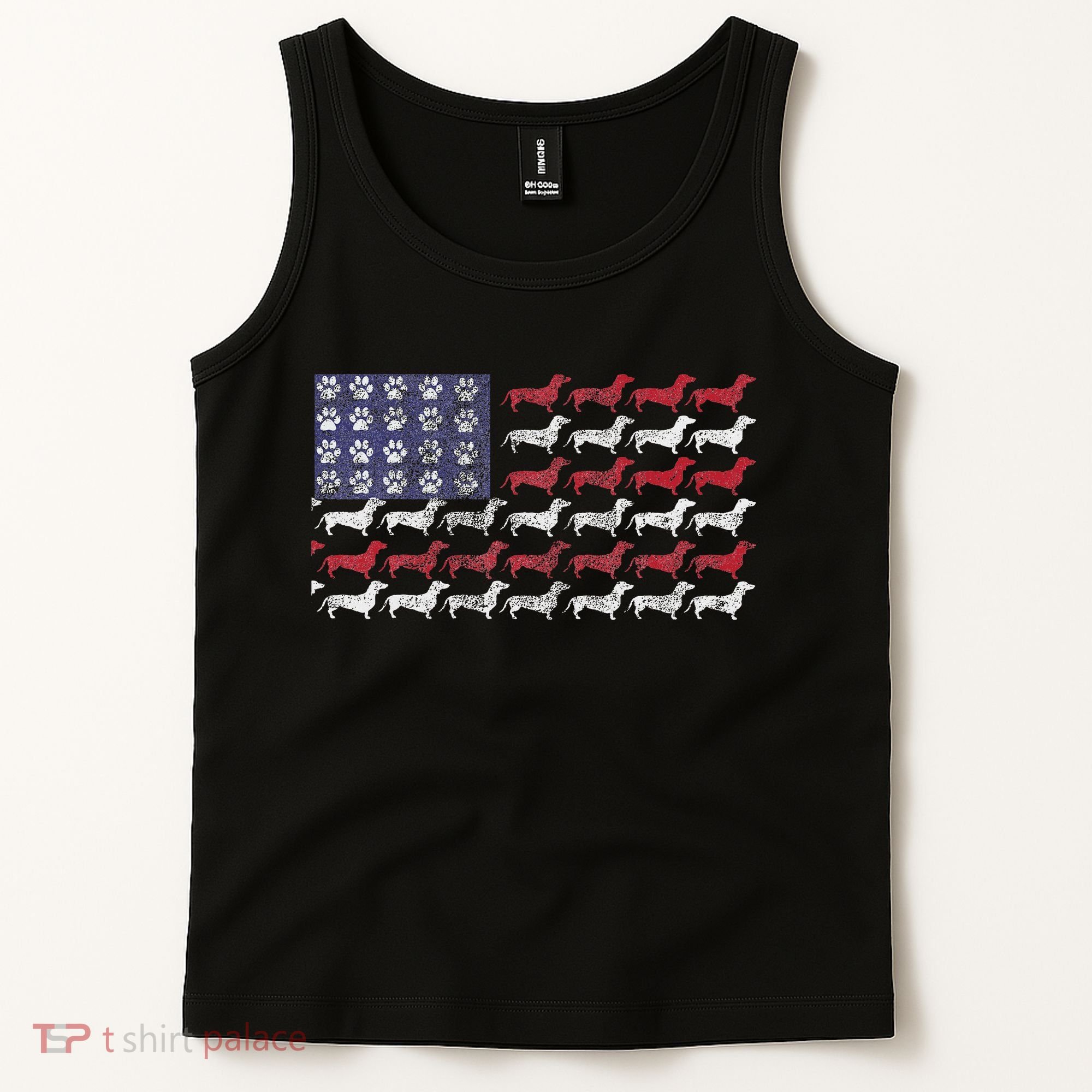 Dachshund Cute American Flag 4th Of July Gif Tank Top