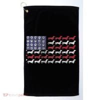 Dachshund Cute American Flag 4th Of July Gif Golf Towel thumb 0