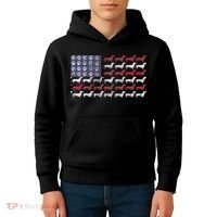Dachshund Cute American Flag 4th Of July Gif Kids Hoodie thumb 4