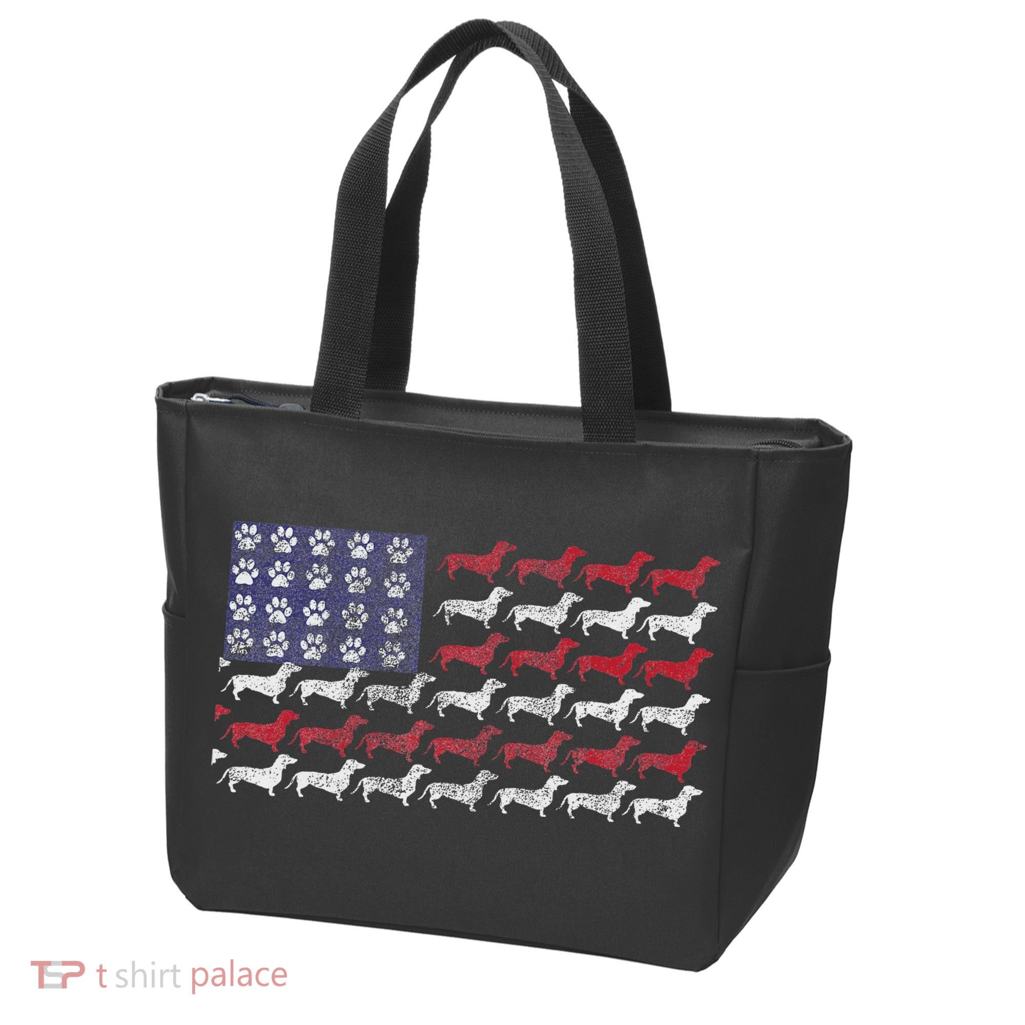 Dachshund Cute American Flag 4th Of July Gif Tote Bag