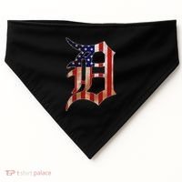 Detroit City American Flag Old English USA-Made Doggie Bandana thumb 0