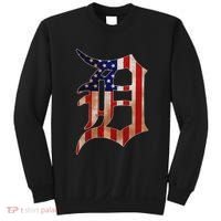 Detroit City American Flag Old English Sweatshirt thumb 0