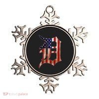 Detroit City American Flag Old English Ornament thumb 0
