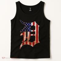Detroit City American Flag Old English Tank Top thumb 2