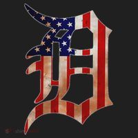 Detroit City American Flag Old English Golf Towel thumb 3
