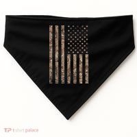 Desert Camo American Flag Military, Tactical Camouflage Usa USA-Made Doggie Bandana thumb 0