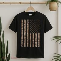 Desert Camo American Flag Military, Tactical Camouflage Usa T-Shirt thumb 2