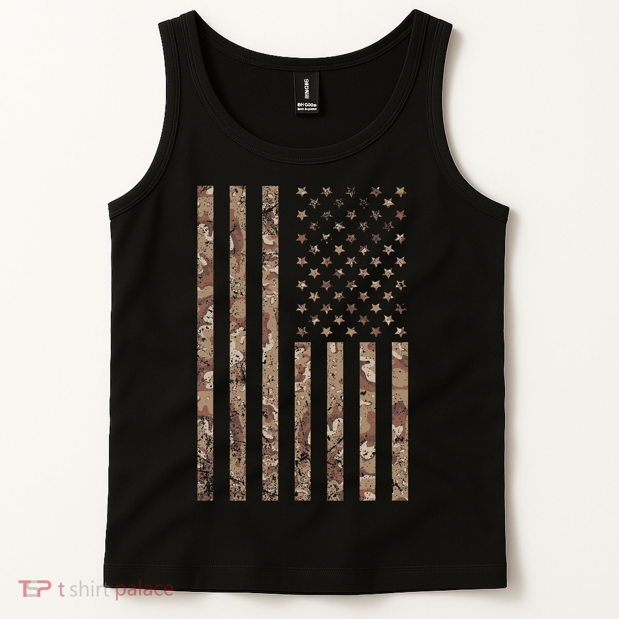 Desert Camo American Flag Military, Tactical Camouflage Usa Tank Top