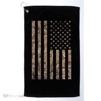 Desert Camo American Flag Military, Tactical Camouflage Usa Golf Towel thumb 0