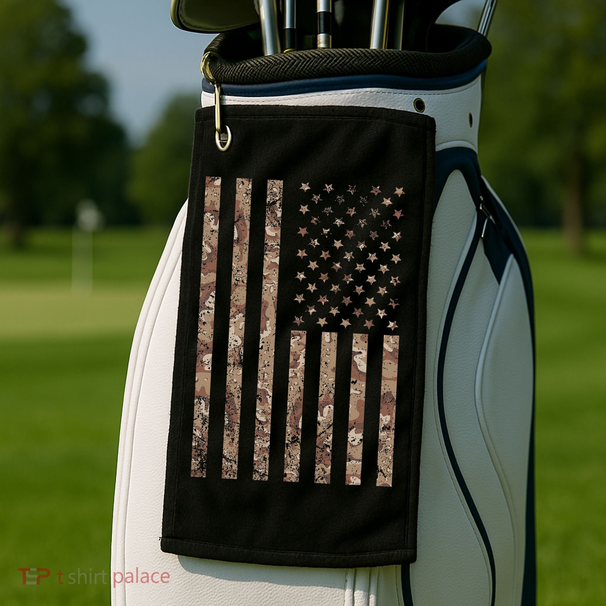 Desert Camo American Flag Military, Tactical Camouflage Usa Golf Towel