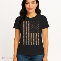 Desert Camo American Flag Military, Tactical Camouflage Usa Women's T-Shirt thumb 4