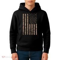 Desert Camo American Flag Military, Tactical Camouflage Usa Kids Hoodie thumb 4