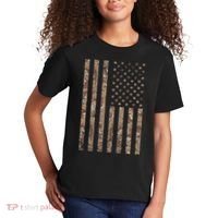 Desert Camo American Flag Military, Tactical Camouflage Usa Kids T-Shirt thumb 2