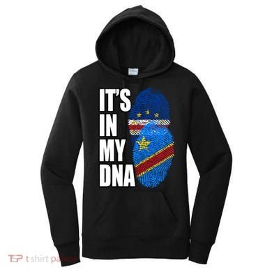 Democratic Congolese And Cabo Verdean Mix Dna Flag Heritage Gift Women's Hoodie