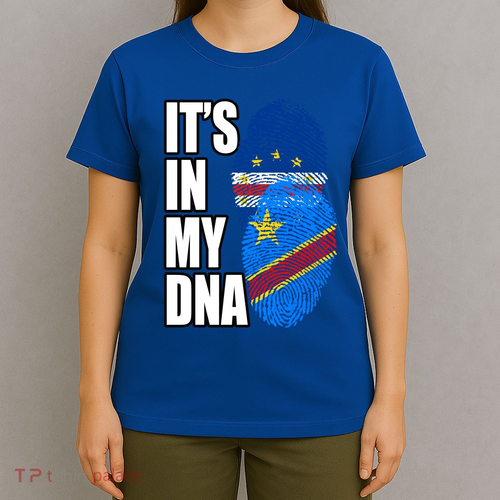 Democratic Congolese And Cabo Verdean Mix Dna Flag Heritage Gift T-Shirt