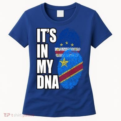 Democratic Congolese And Cabo Verdean Mix Dna Flag Heritage Gift Women's T-Shirt