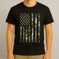 Desert Camo American Flag Military Tactical Camouflage Usa T-Shirt thumb 3