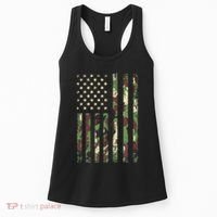 Desert Camo American Flag Military Tactical Camouflage Usa Women's Tank Top thumb 0