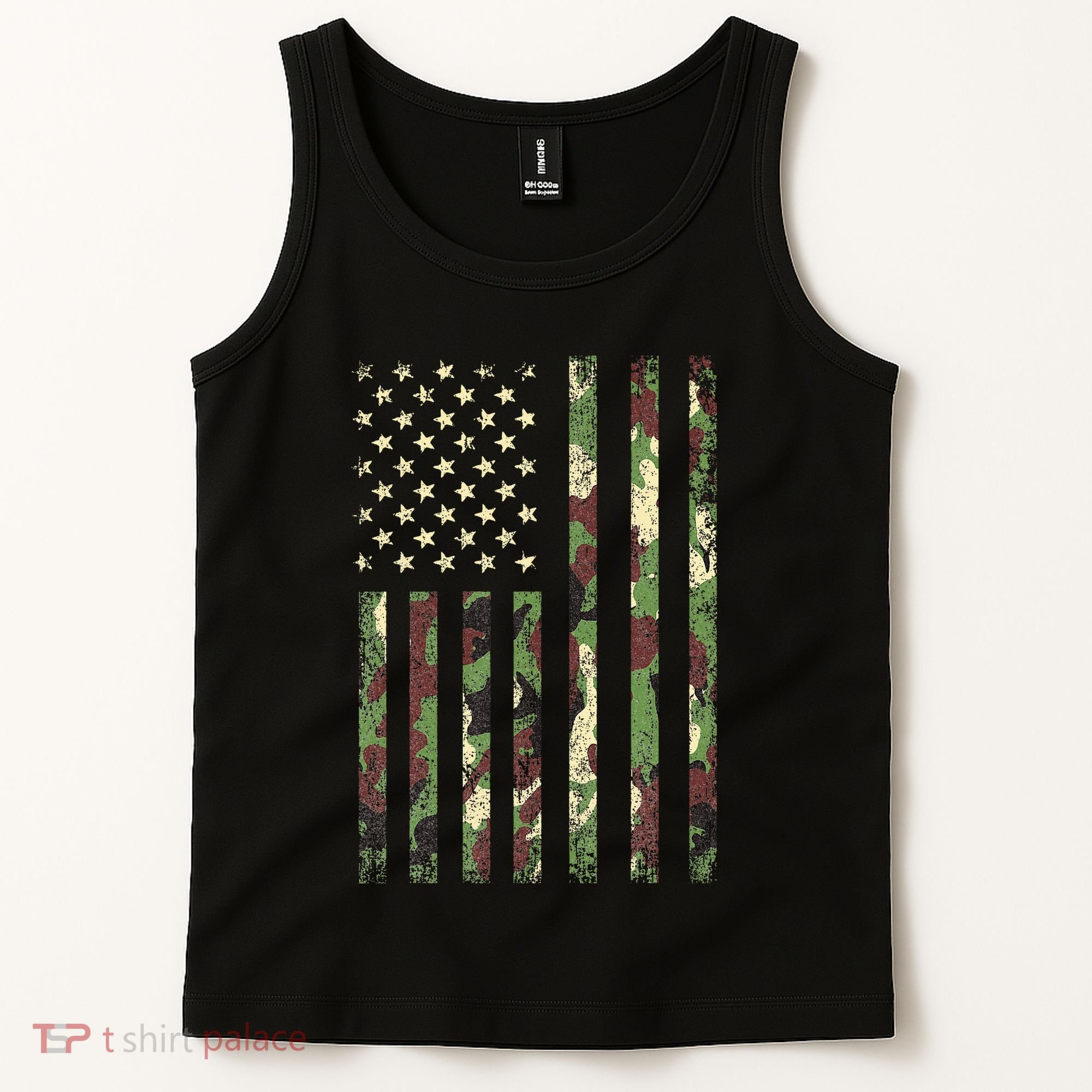 Desert Camo American Flag Military Tactical Camouflage Usa Tank Top