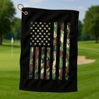 Desert Camo American Flag Military Tactical Camouflage Usa Golf Towel thumb 1