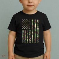 Desert Camo American Flag Military Tactical Camouflage Usa Toddler T-Shirt thumb 2