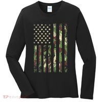 Desert Camo American Flag Military Tactical Camouflage Usa Women's Long Sleeve Shirt thumb 0