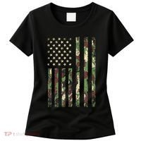 Desert Camo American Flag Military Tactical Camouflage Usa Women's T-Shirt thumb 0