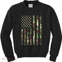 Desert Camo American Flag Military Tactical Camouflage Usa Kids Sweatshirt thumb 0