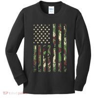 Desert Camo American Flag Military Tactical Camouflage Usa Kids Long Sleeve Shirt thumb 0