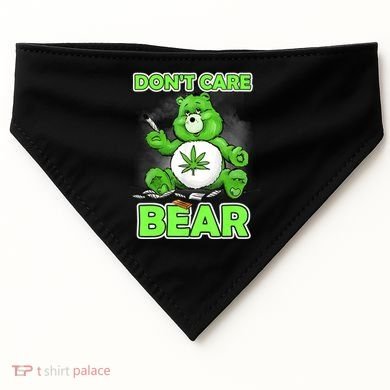 Dont Care Bear Smoking Weed Cannabis Marijuana 4 20 Stoner Gift 2 USA-Made Doggie Bandana