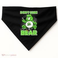 Dont Care Bear Smoking Weed Cannabis Marijuana 4 20 Stoner Gift 2 USA-Made Doggie Bandana thumb 0