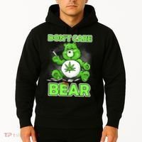 Dont Care Bear Smoking Weed Cannabis Marijuana 4 20 Stoner Gift 2 Hoodie thumb 2