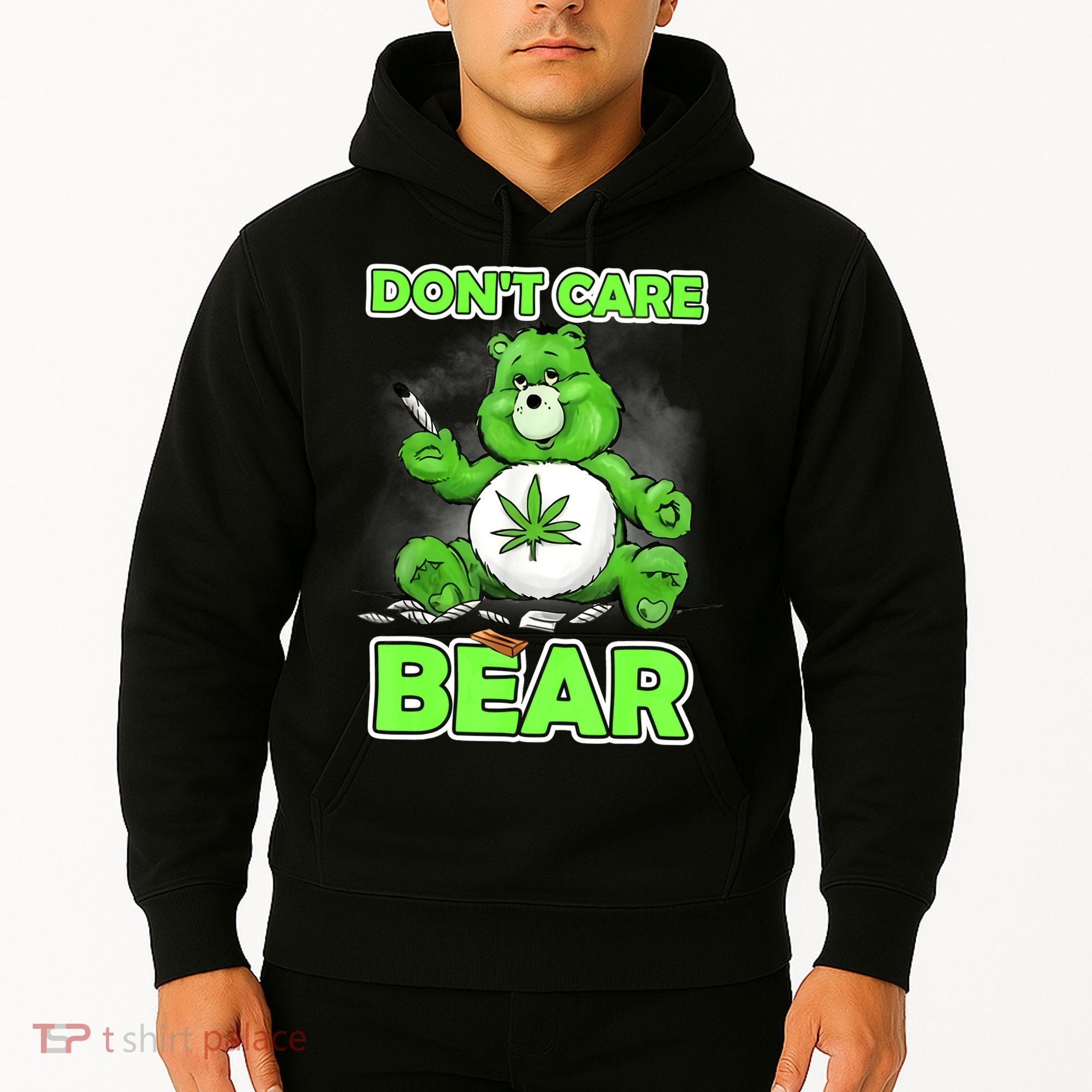 Dont Care Bear Smoking Weed Cannabis Marijuana 4 20 Stoner Gift 2 Hoodie