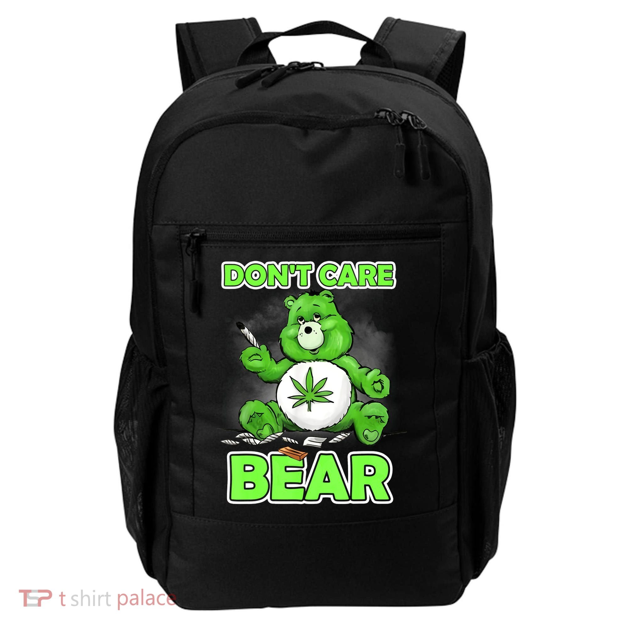 Dont Care Bear Smoking Weed Cannabis Marijuana 4 20 Stoner Gift 2 Backpack