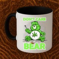 Dont Care Bear Smoking Weed Cannabis Marijuana 4 20 Stoner Gift 2 Coffee Mug thumb 2