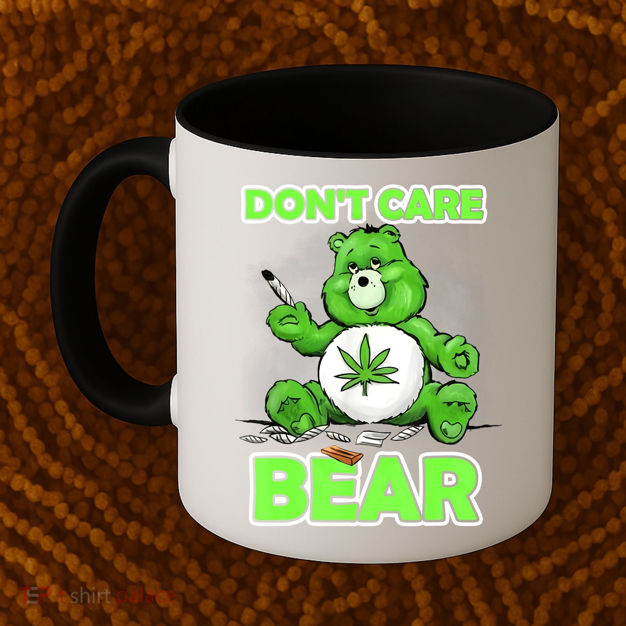 Dont Care Bear Smoking Weed Cannabis Marijuana 4 20 Stoner Gift 2 Coffee Mug