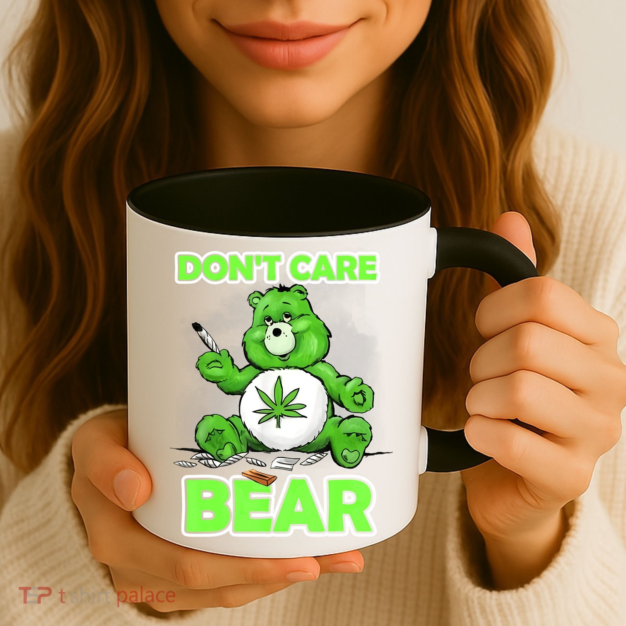 Dont Care Bear Smoking Weed Cannabis Marijuana 4 20 Stoner Gift 2 Coffee Mug